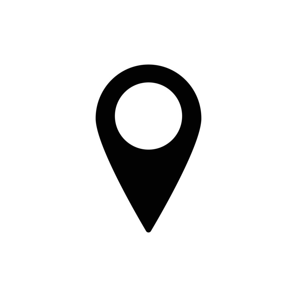 plats vektor ikon. platssymbol. GPS-piktogram, platt vektorskylt isolerad på vit bakgrund. enkel vektorillustration för grafisk och webbdesign.