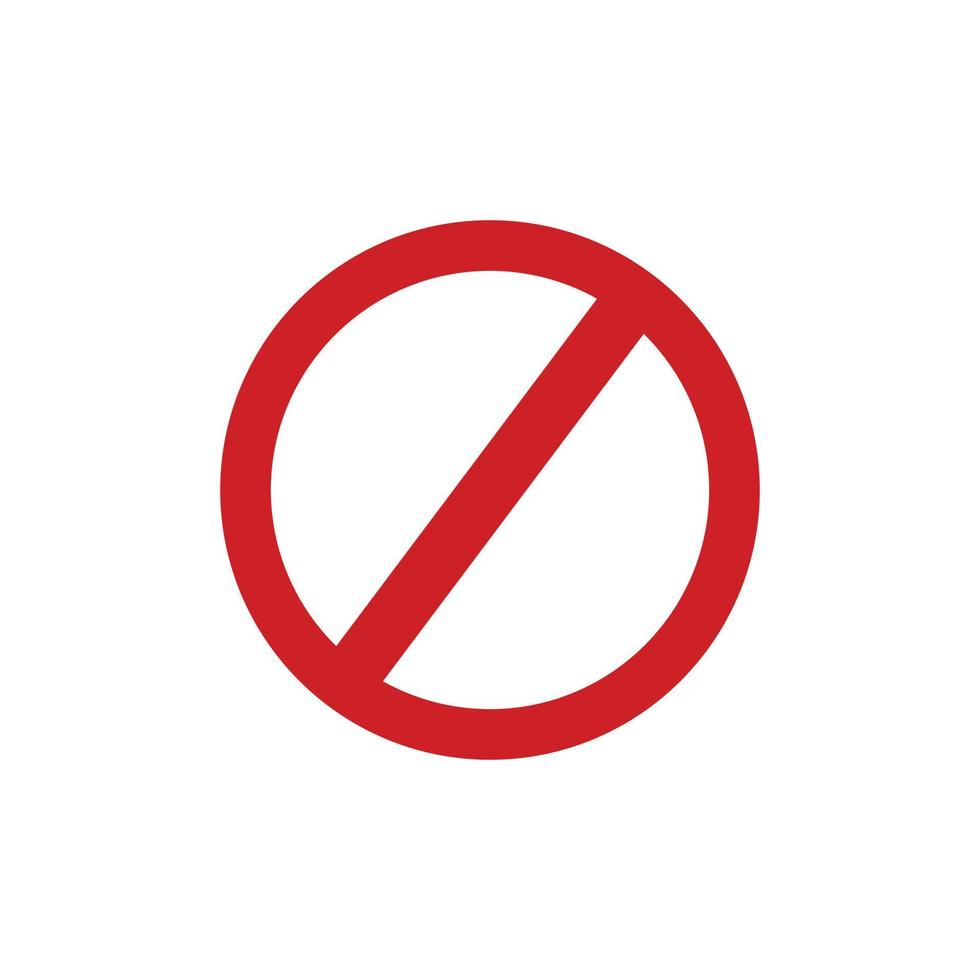rotes leeres Verbotszeichen, rotes leeres verbotenes Zeichen, kein Zeichen, nicht erlaubtes leeres Zeichen, Vektorgrafik vektor