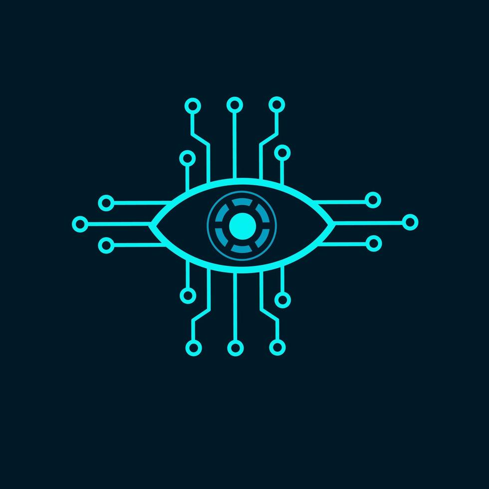 Symbolsymbol Augen Cyborg perfekt für Konzept der künstlichen Intelligenz vektor