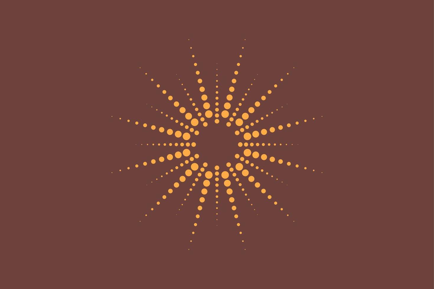 gepunktete Sonnenstrahlen. vintage sunburst hintergrund, logodesign, halbtoneffekt, vektorillustration isoliert vektor