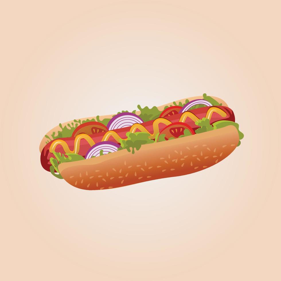 Hot-Dog-Premium-Vektor-Illustration vektor