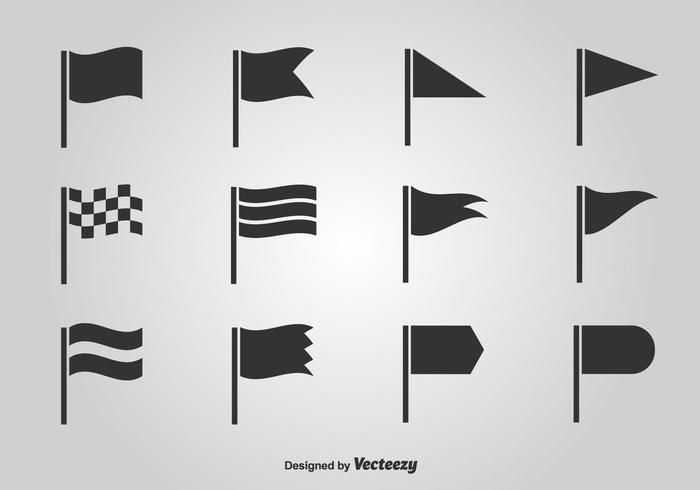 Flagga vektor ikonuppsättning