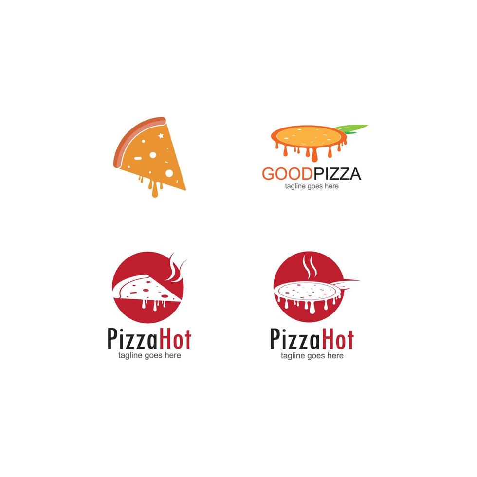 pizza café logotyp, pizza ikon, emblem för snabbmatsrestaurang. vektor