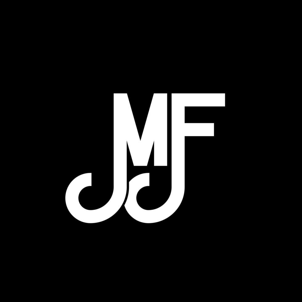 mf brev logotyp design. initiala bokstäver mf logotyp ikon. abstrakt bokstav mf minimal logotyp formgivningsmall. mf brev design vektor med svarta färger. mf logotyp