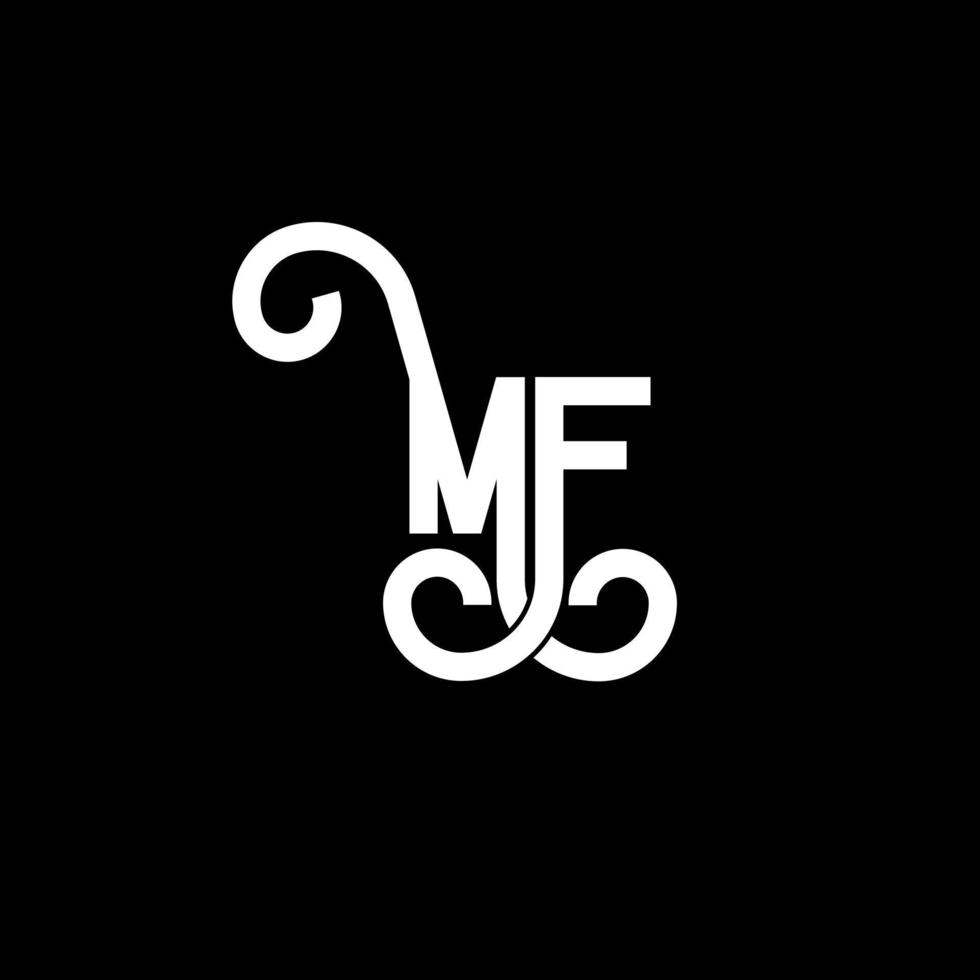 Mf-Brief-Logo-Design. Anfangsbuchstaben mf-Logo-Symbol. abstrakter Buchstabe mf minimale Logo-Designvorlage. mf-Briefdesign-Vektor mit schwarzen Farben. mf-Logo vektor