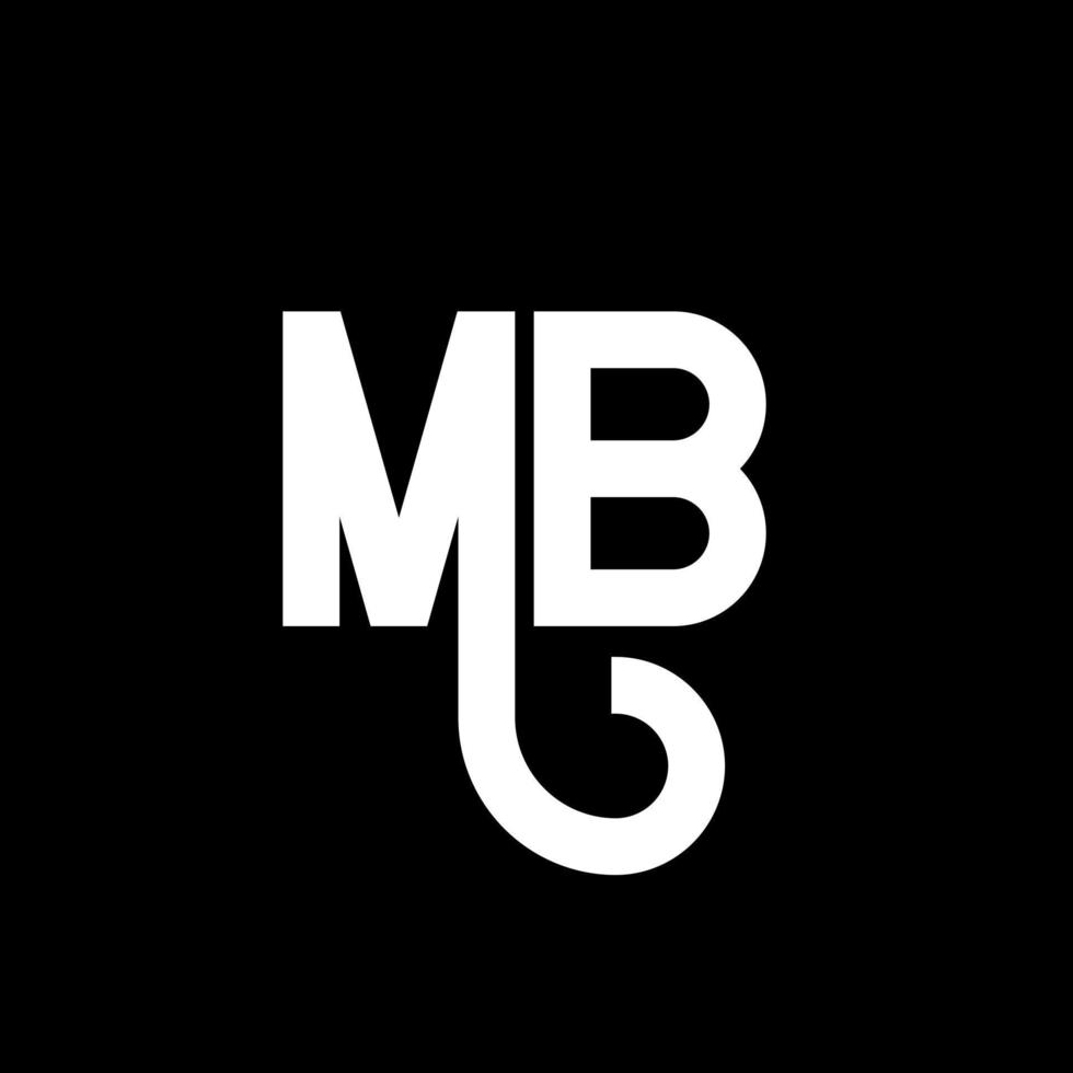 mb bokstavslogotypdesign. initiala bokstäver mb logotypikon. abstrakt bokstav mb minimal logotyp formgivningsmall. mb brev design vektor med svarta färger. mb logotyp