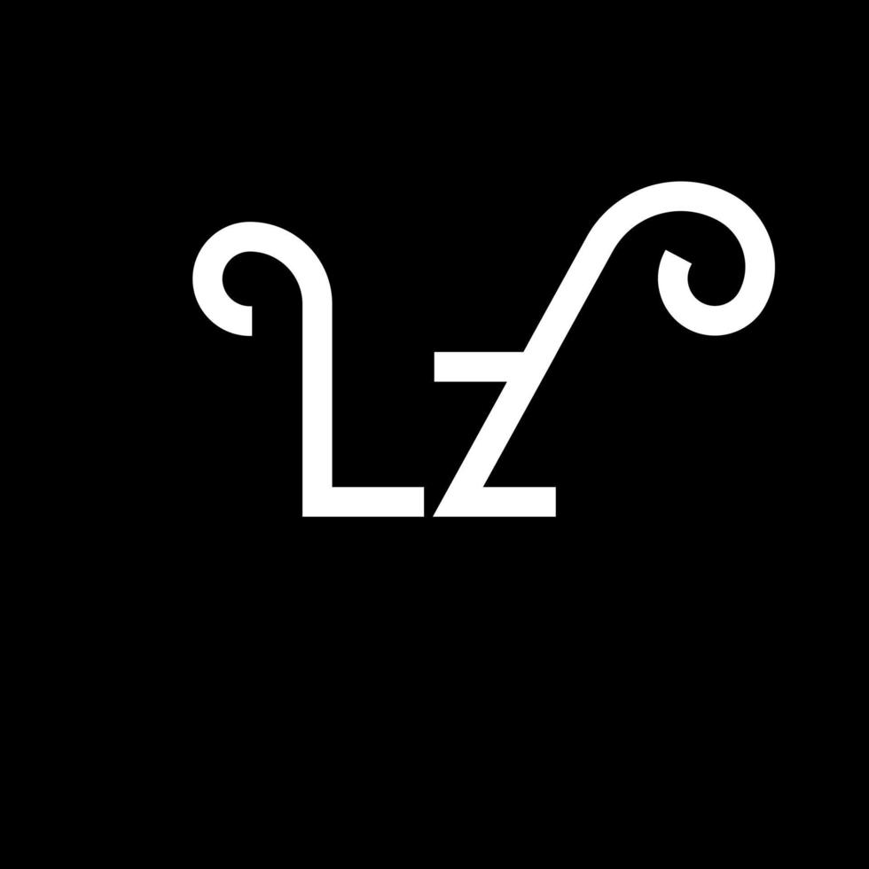 lz bokstavslogotypdesign. initiala bokstäver lz logotyp ikon. abstrakt bokstaven lz minimal logotyp formgivningsmall. lz brev design vektor med svarta färger. lz logotyp