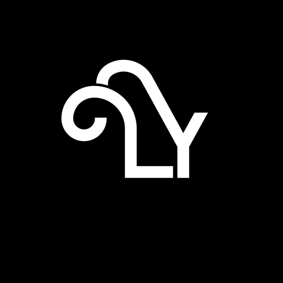 ly letter logotyp design. initiala bokstäver ly logotyp ikon. abstrakt bokstav ly minimal logotyp formgivningsmall. ly brev design vektor med svarta färger. ly logotyp