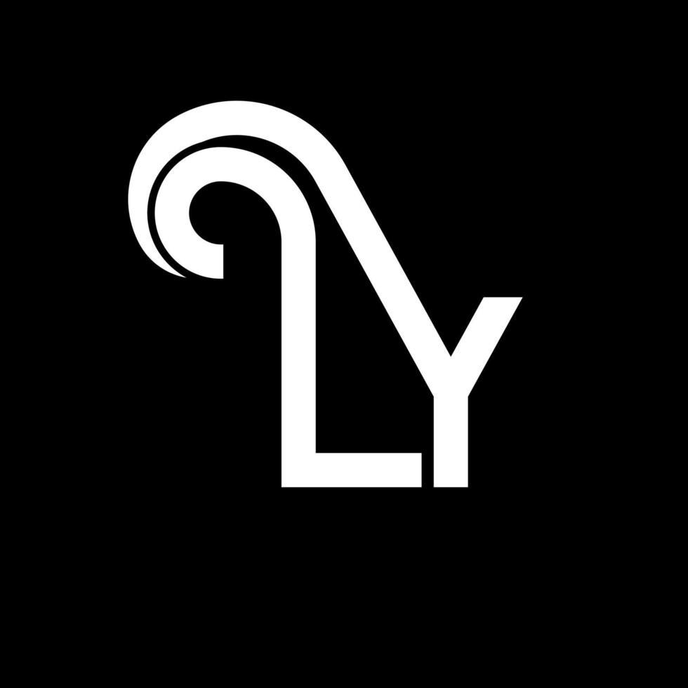 ly letter logotyp design. initiala bokstäver ly logotyp ikon. abstrakt bokstav ly minimal logotyp formgivningsmall. ly brev design vektor med svarta färger. ly logotyp