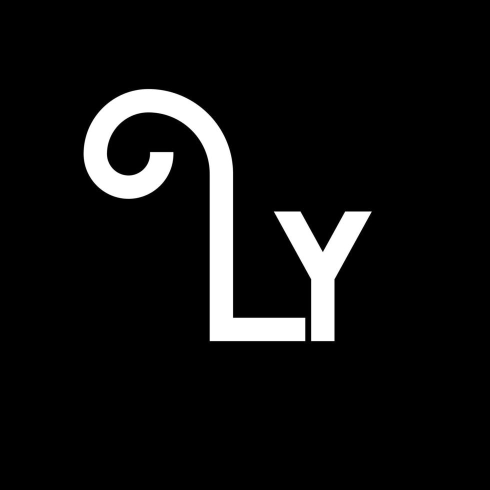 ly letter logotyp design. initiala bokstäver ly logotyp ikon. abstrakt bokstav ly minimal logotyp formgivningsmall. ly brev design vektor med svarta färger. ly logotyp