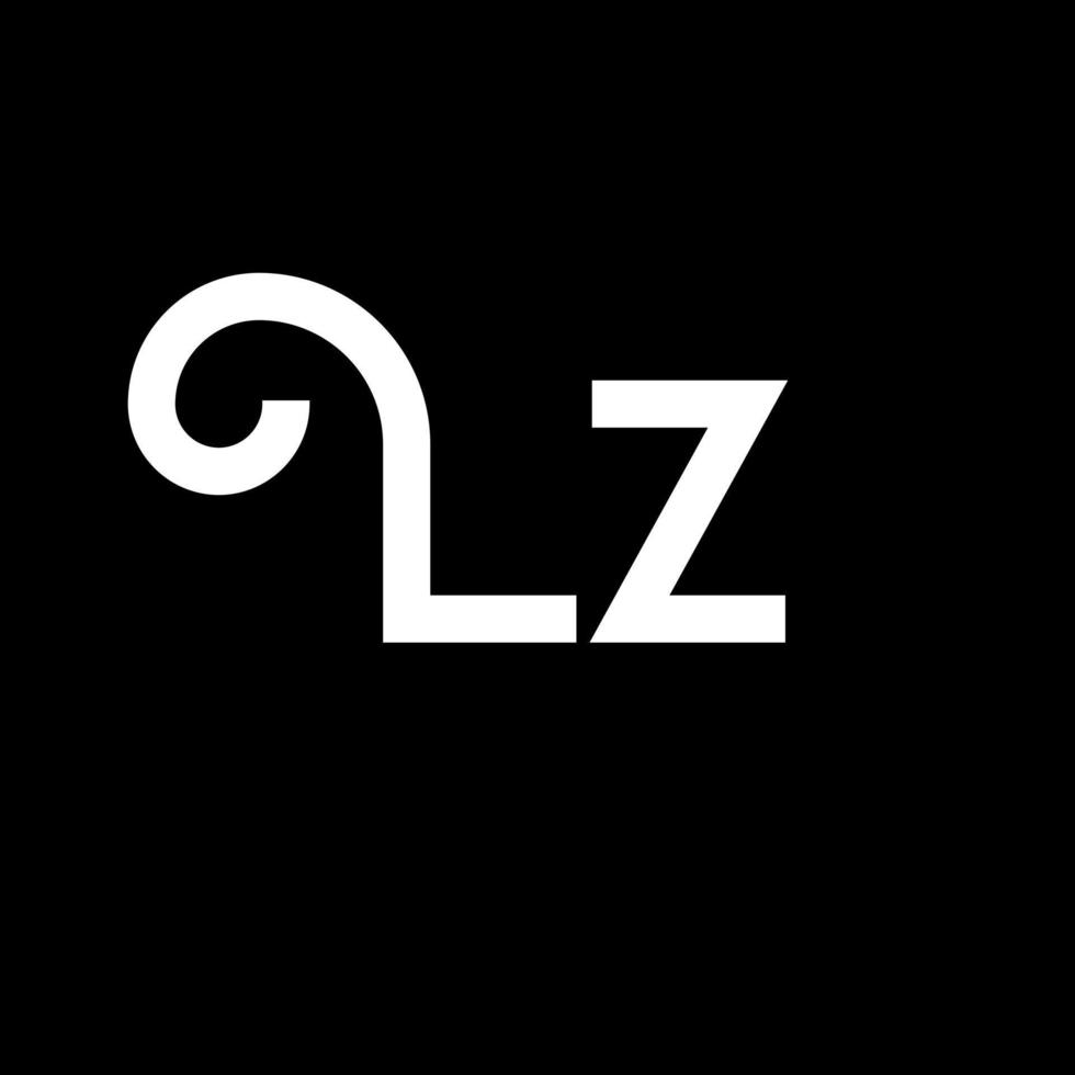lz-Buchstaben-Logo-Design. Anfangsbuchstaben lz-Logo-Symbol. abstrakter buchstabe lz minimale logo-designvorlage. lz-Briefdesign-Vektor mit schwarzen Farben. lz-Logo vektor