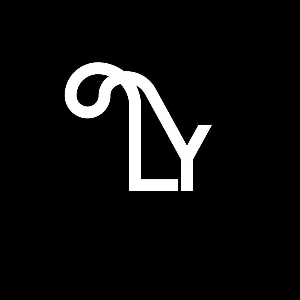 ly letter logotyp design. initiala bokstäver ly logotyp ikon. abstrakt bokstav ly minimal logotyp formgivningsmall. ly brev design vektor med svarta färger. ly logotyp