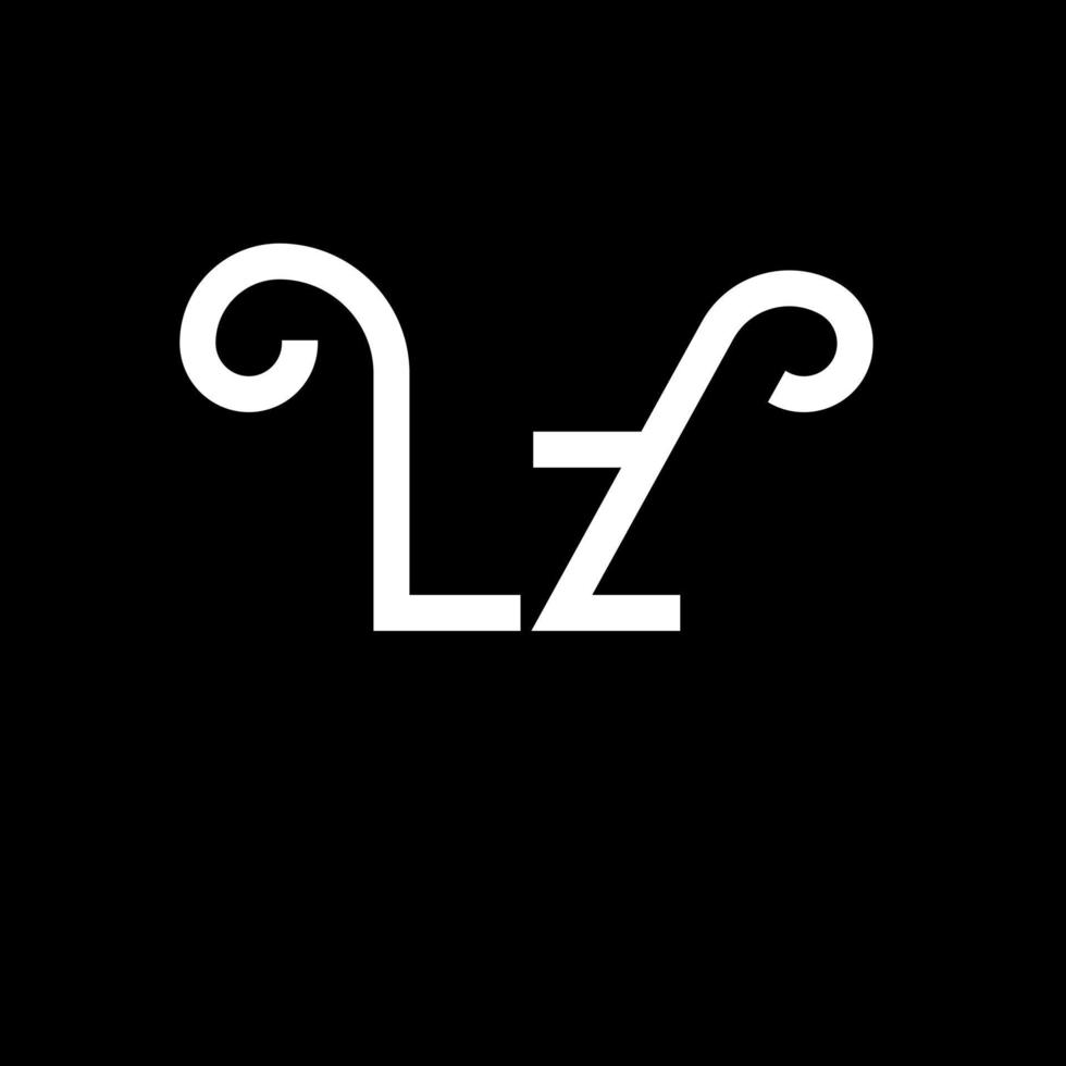 lz bokstavslogotypdesign. initiala bokstäver lz logotyp ikon. abstrakt bokstaven lz minimal logotyp formgivningsmall. lz brev design vektor med svarta färger. lz logotyp