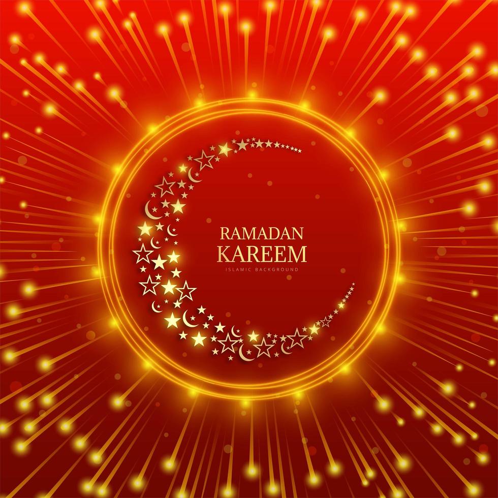 ramadan kareem måne gjord av stjärnor och halvmåner vektor