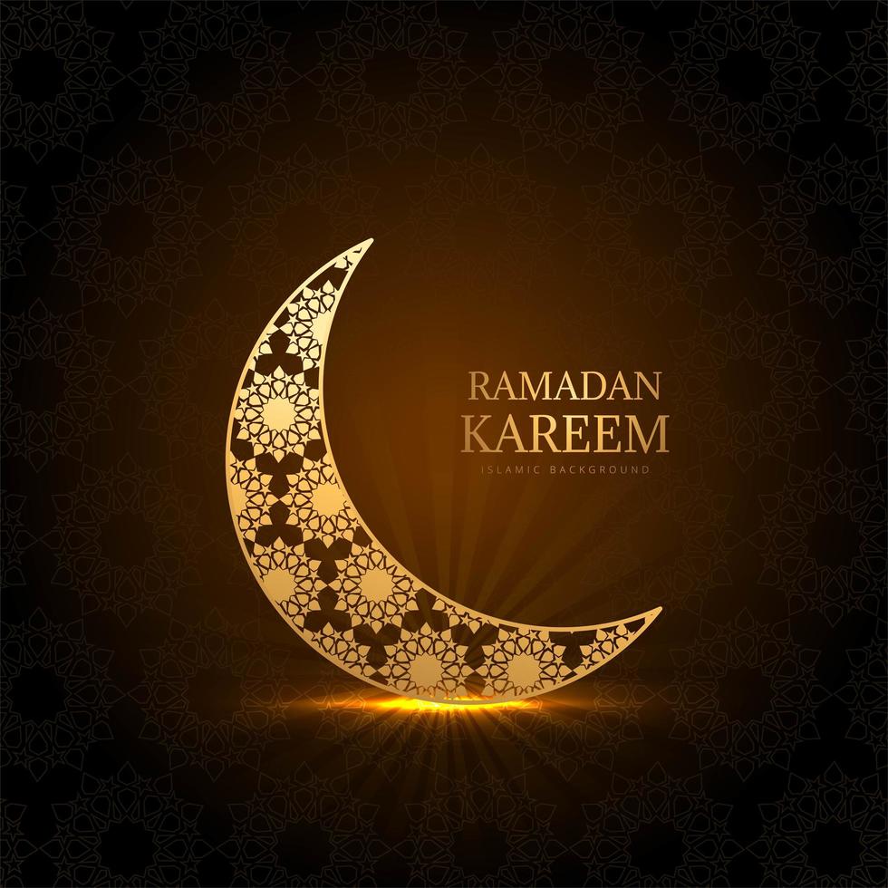 leuchtender ornmantaler Ramadan Kareem Mond vektor