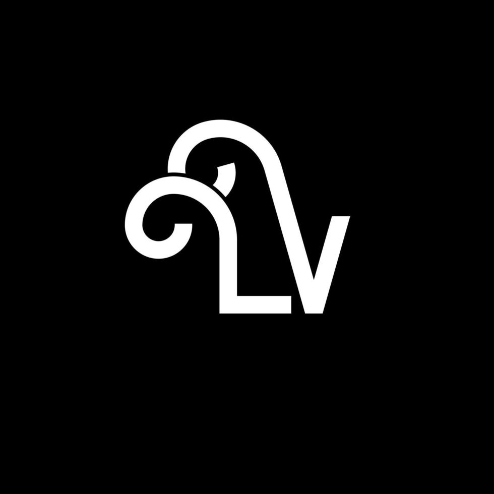 lv-Buchstaben-Logo-Design. Anfangsbuchstaben lv-Logo-Symbol. abstrakter Buchstabe lv minimale Logo-Designvorlage. lv-Briefdesign-Vektor mit schwarzen Farben. lv-Logo vektor