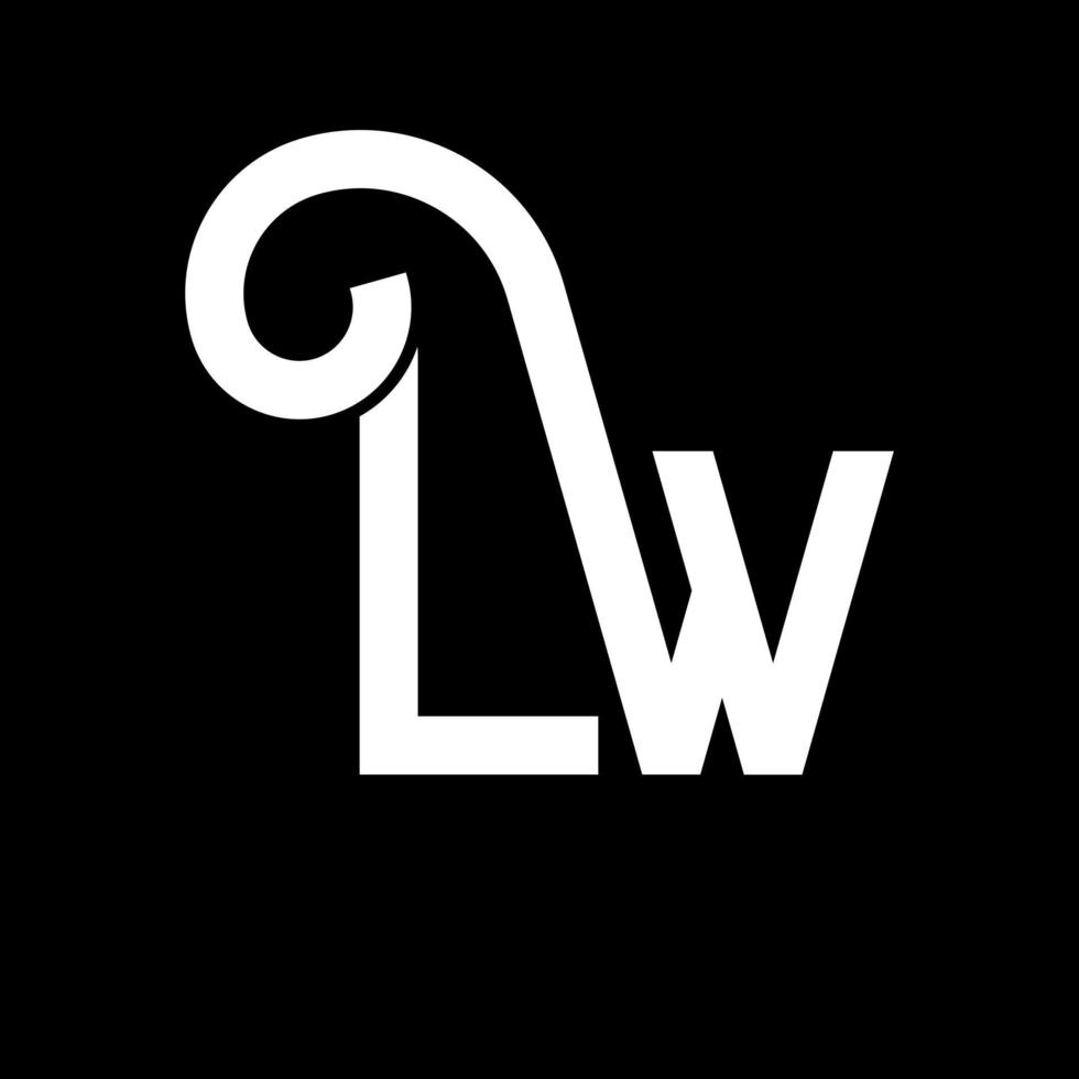 lw bokstavslogotypdesign. initiala bokstäver lw logotyp ikon. abstrakt bokstaven lw minimal logotyp formgivningsmall. lw bokstav design vektor med svarta färger. lw logotyp