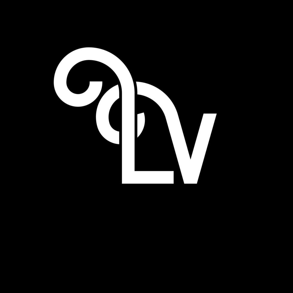 lv-Buchstaben-Logo-Design. Anfangsbuchstaben lv-Logo-Symbol. abstrakter Buchstabe lv minimale Logo-Designvorlage. lv-Briefdesign-Vektor mit schwarzen Farben. lv-Logo vektor