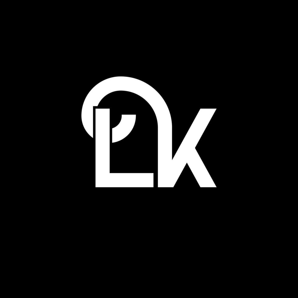 lk-Buchstaben-Logo-Design. Anfangsbuchstaben lk-Logo-Symbol. abstrakter Buchstabe lk minimale Logo-Designvorlage. lk-Briefdesign-Vektor mit schwarzen Farben. lk-Logo vektor