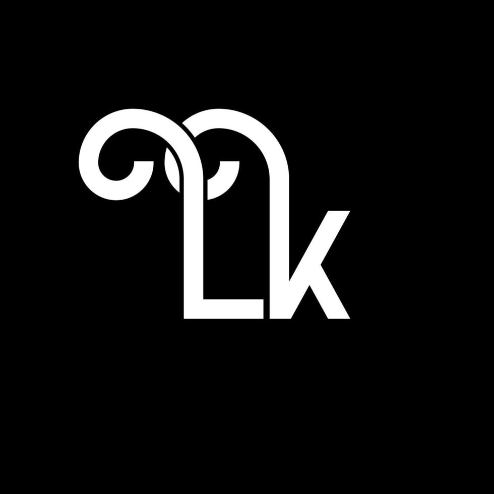 lk-Buchstaben-Logo-Design. Anfangsbuchstaben lk-Logo-Symbol. abstrakter Buchstabe lk minimale Logo-Designvorlage. lk-Briefdesign-Vektor mit schwarzen Farben. lk-Logo vektor