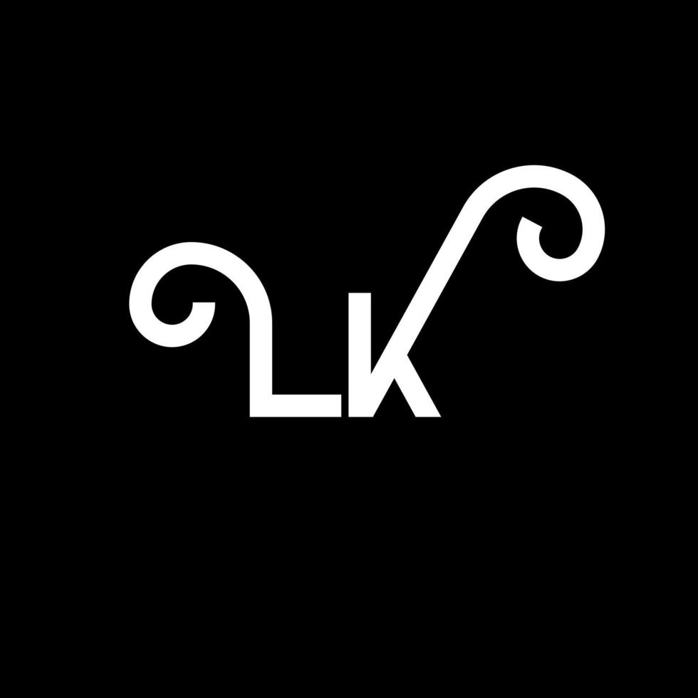 lk-Buchstaben-Logo-Design. Anfangsbuchstaben lk-Logo-Symbol. abstrakter Buchstabe lk minimale Logo-Designvorlage. lk-Briefdesign-Vektor mit schwarzen Farben. lk-Logo vektor