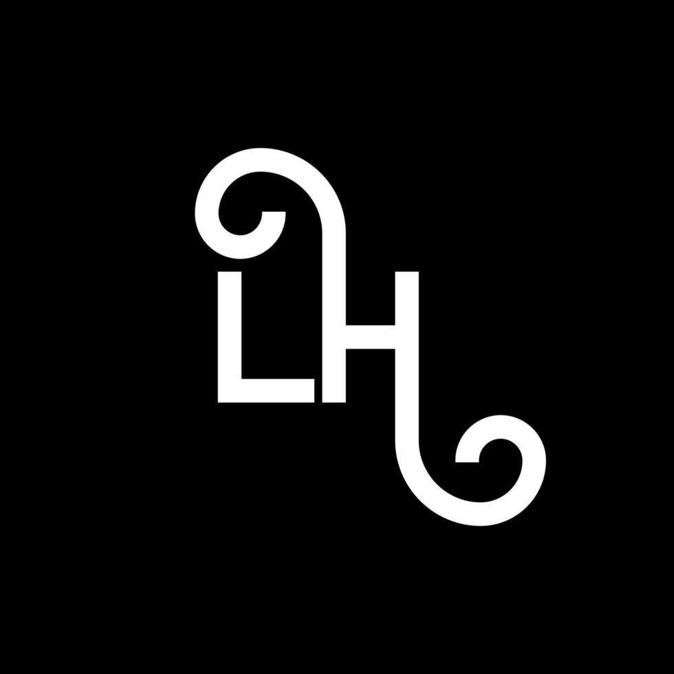 lh-Buchstaben-Logo-Design. Anfangsbuchstaben lh-Logo-Symbol. abstrakter buchstabe lh minimale logo-designvorlage. lh-Briefdesign-Vektor mit schwarzen Farben. lh-Logo vektor