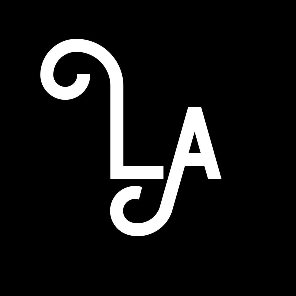 la letter logotyp design. initiala bokstäver la logotyp ikon. abstrakt bokstav la minimal logotyp formgivningsmall. la brev design vektor med svarta färger. den logotyp