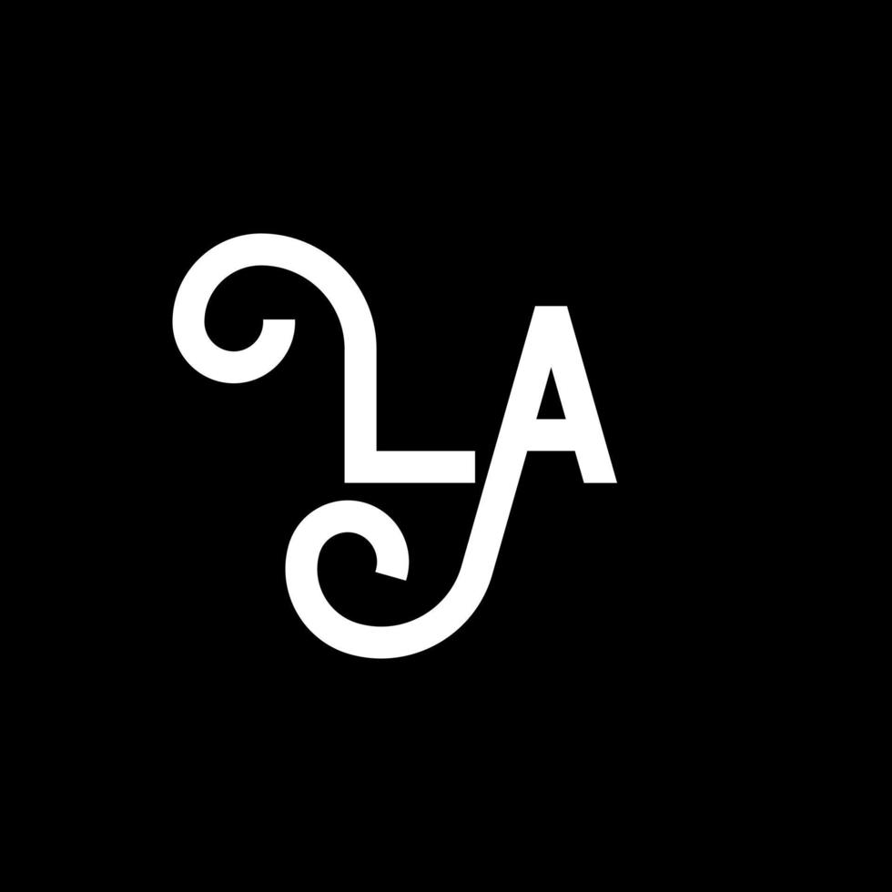 la letter logotyp design. initiala bokstäver la logotyp ikon. abstrakt bokstav la minimal logotyp formgivningsmall. la brev design vektor med svarta färger. den logotyp