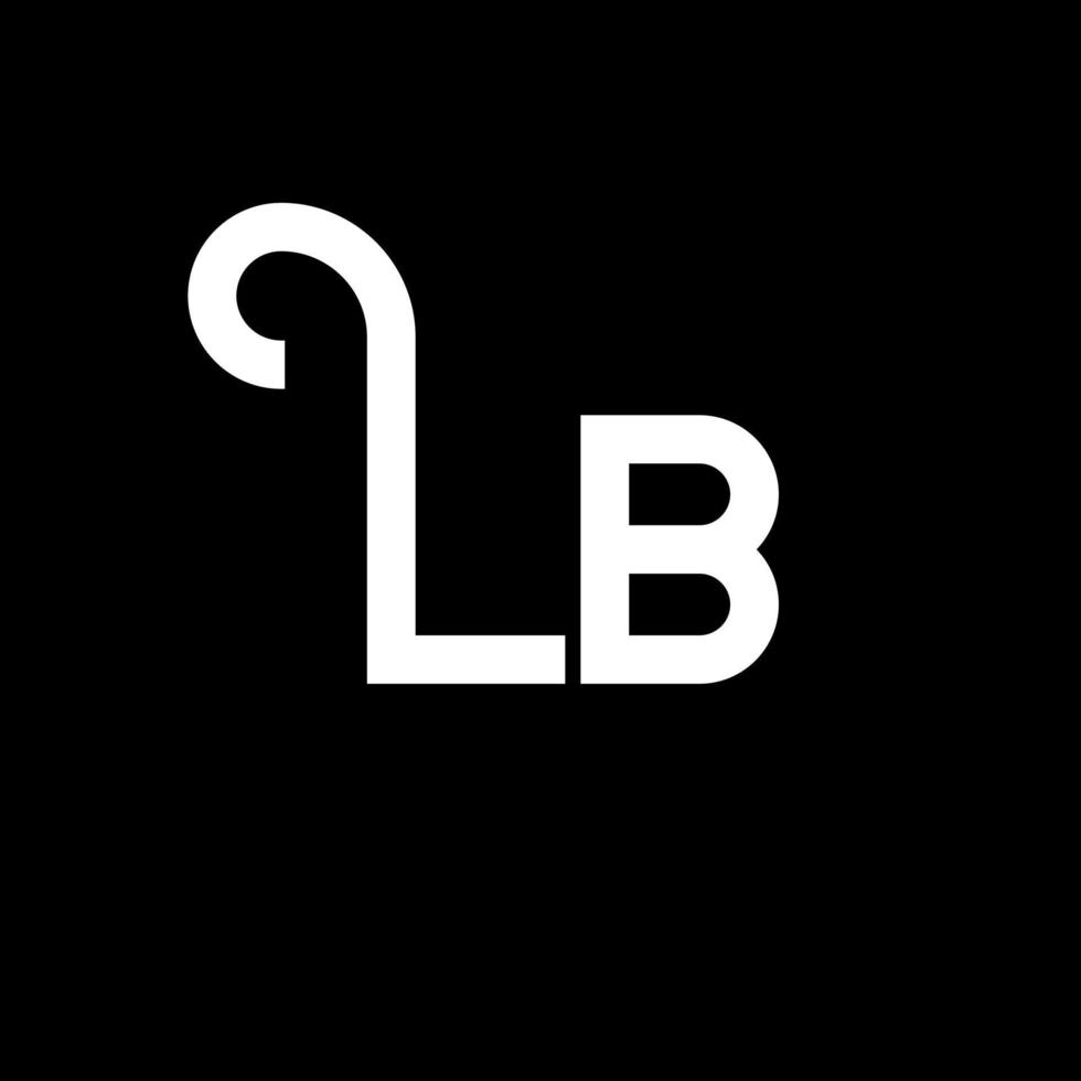 lb bokstavslogotypdesign. initiala bokstäver lb logotypikon. abstrakt bokstav lb minimal logotyp formgivningsmall. lb bokstav design vektor med svarta färger. lb logotyp