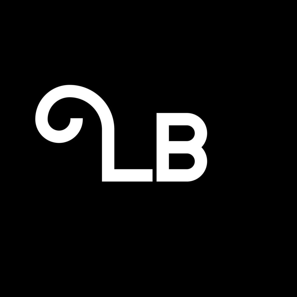 lb bokstavslogotypdesign. initiala bokstäver lb logotypikon. abstrakt bokstav lb minimal logotyp formgivningsmall. lb bokstav design vektor med svarta färger. lb logotyp