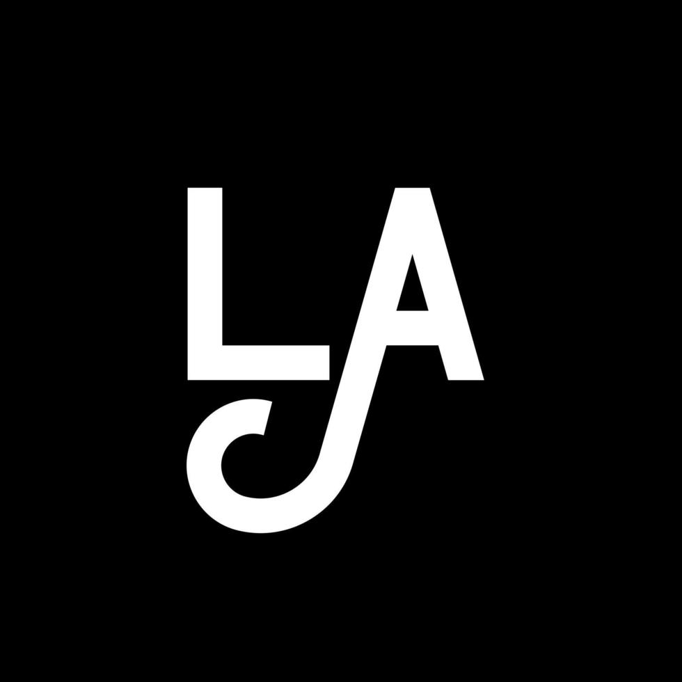 la letter logotyp design. initiala bokstäver la logotyp ikon. abstrakt bokstav la minimal logotyp formgivningsmall. la brev design vektor med svarta färger. den logotyp