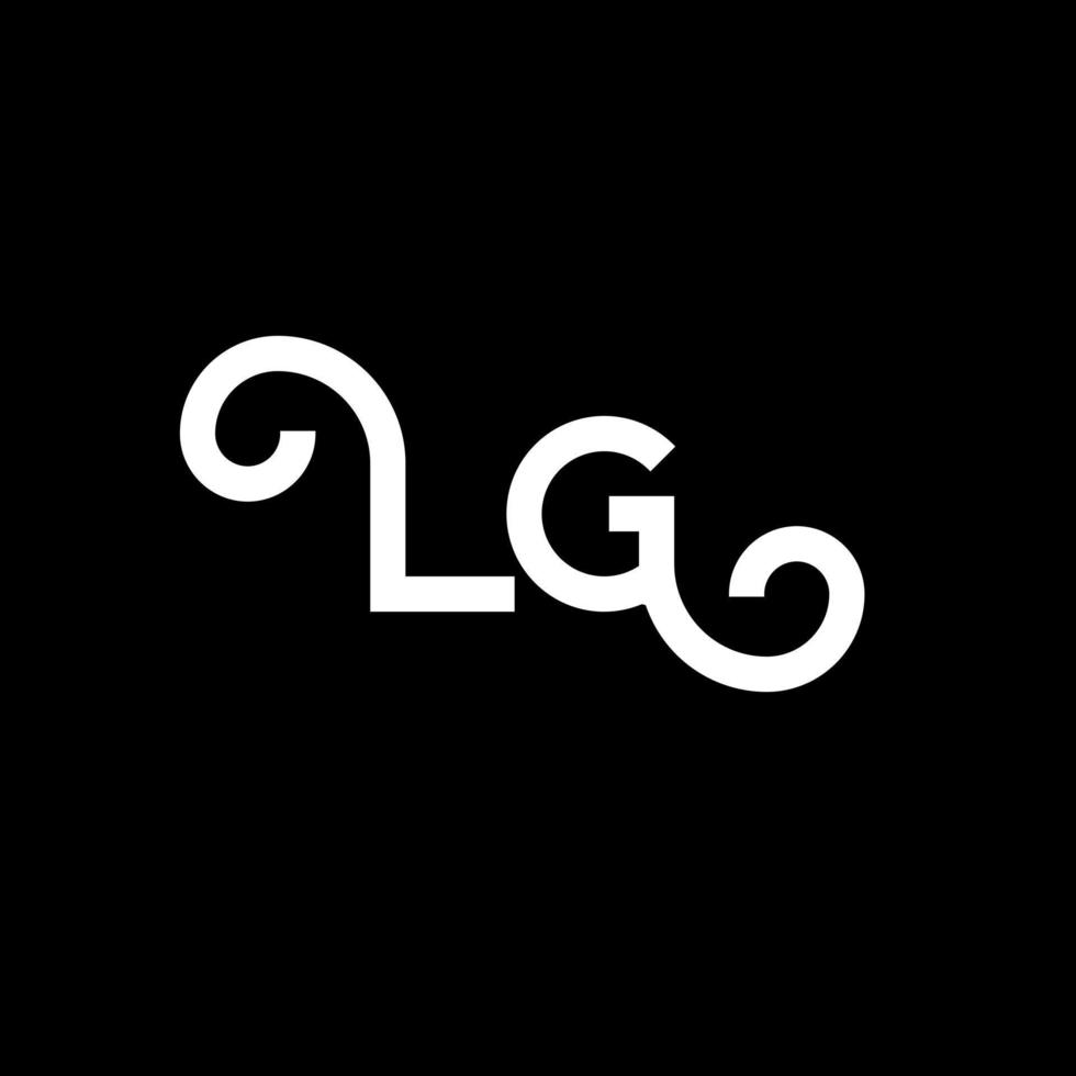 lg brev logotyp design. inledande bokstäver lg logotyp ikon. abstrakt bokstav lg minimal logotyp formgivningsmall. lg brev design vektor med svarta färger. lg logotyp