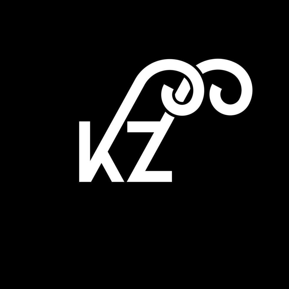 kz-Brief-Logo-Design. Anfangsbuchstaben kz-Logo-Symbol. abstrakter buchstabe kz minimale logo-designvorlage. kz-Briefdesign-Vektor mit schwarzen Farben. kz-Logo vektor