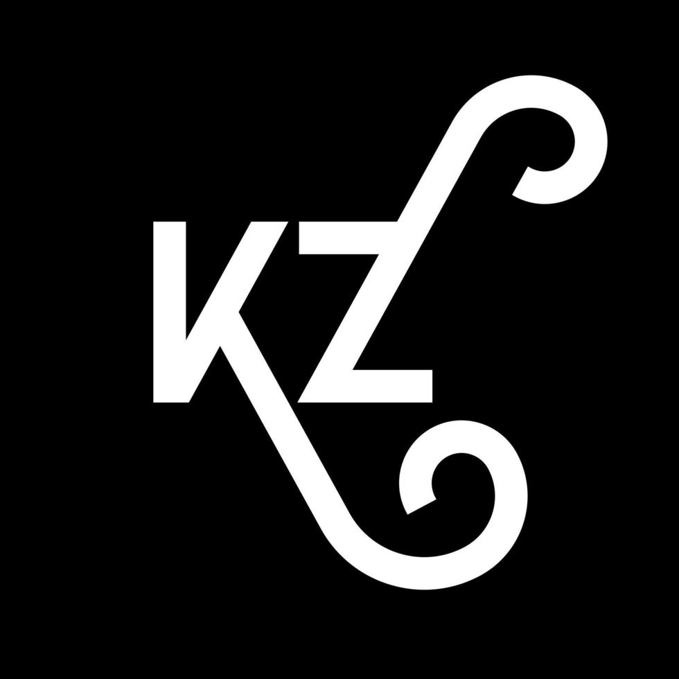 kz-Brief-Logo-Design. Anfangsbuchstaben kz-Logo-Symbol. abstrakter buchstabe kz minimale logo-designvorlage. kz-Briefdesign-Vektor mit schwarzen Farben. kz-Logo vektor