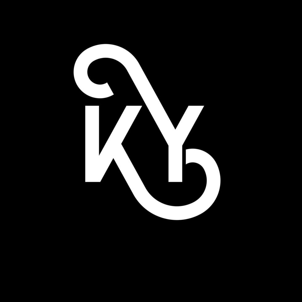 ky brev logotyp design på svart bakgrund. ky kreativa initialer brev logotyp koncept. ky bokstavsdesign. ky vit bokstavsdesign på svart bakgrund. ky, ky logotyp vektor