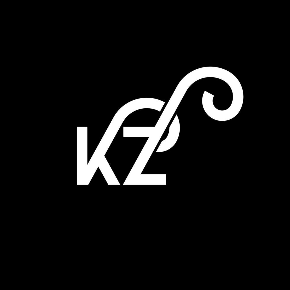 kz bokstavslogotypdesign. initiala bokstäver kz logotyp ikon. abstrakt bokstav kz minimal logotyp formgivningsmall. kz brev design vektor med svarta färger. kz logotyp