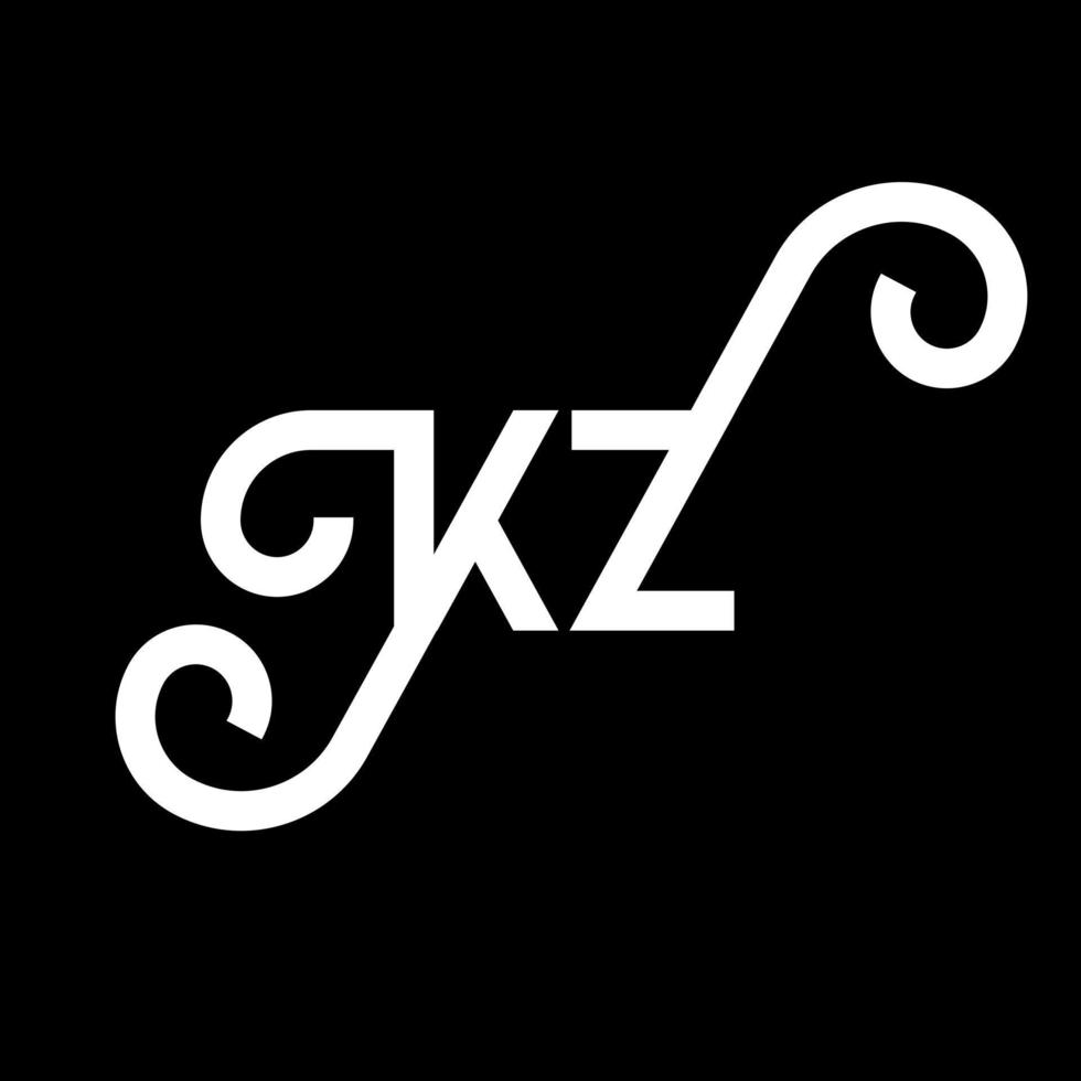 kz-Brief-Logo-Design. Anfangsbuchstaben kz-Logo-Symbol. abstrakter buchstabe kz minimale logo-designvorlage. kz-Briefdesign-Vektor mit schwarzen Farben. kz-Logo vektor