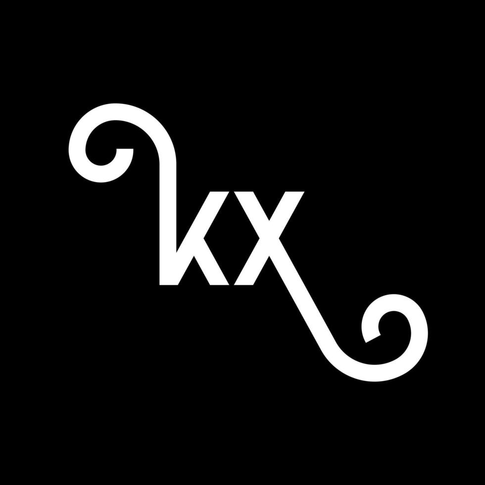 kx brev logotyp design på svart bakgrund. kx kreativa initialer bokstavslogotyp koncept. kx bokstavsdesign. kx vit bokstavsdesign på svart bakgrund. kx, kx logotyp vektor