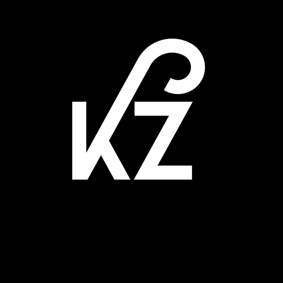 kz-Brief-Logo-Design. Anfangsbuchstaben kz-Logo-Symbol. abstrakter buchstabe kz minimale logo-designvorlage. kz-Briefdesign-Vektor mit schwarzen Farben. kz-Logo vektor