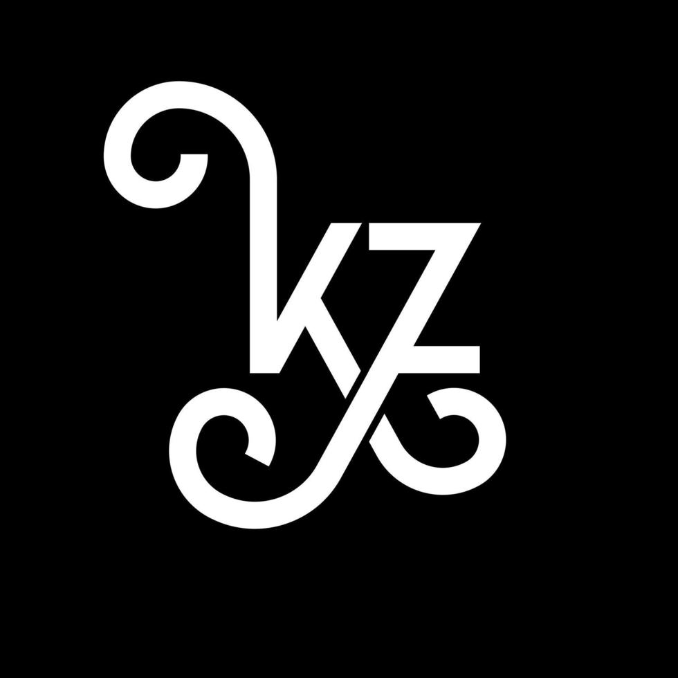 kz-Brief-Logo-Design. Anfangsbuchstaben kz-Logo-Symbol. abstrakter buchstabe kz minimale logo-designvorlage. kz-Briefdesign-Vektor mit schwarzen Farben. kz-Logo vektor