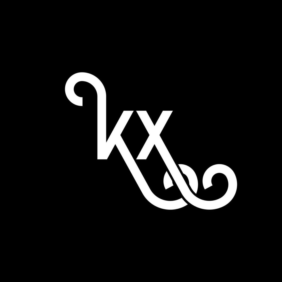 kx brev logotyp design på svart bakgrund. kx kreativa initialer bokstavslogotyp koncept. kx bokstavsdesign. kx vit bokstavsdesign på svart bakgrund. kx, kx logotyp vektor