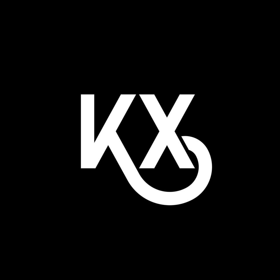 kx brev logotyp design på svart bakgrund. kx kreativa initialer bokstavslogotyp koncept. kx bokstavsdesign. kx vit bokstavsdesign på svart bakgrund. kx, kx logotyp vektor