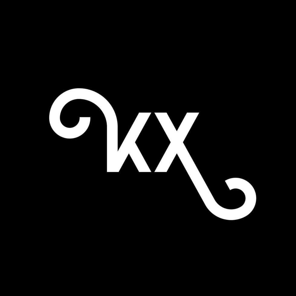 kx brev logotyp design på svart bakgrund. kx kreativa initialer bokstavslogotyp koncept. kx bokstavsdesign. kx vit bokstavsdesign på svart bakgrund. kx, kx logotyp vektor