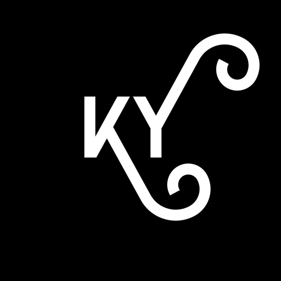 ky brev logotyp design på svart bakgrund. ky kreativa initialer brev logotyp koncept. ky bokstavsdesign. ky vit bokstavsdesign på svart bakgrund. ky, ky logotyp vektor