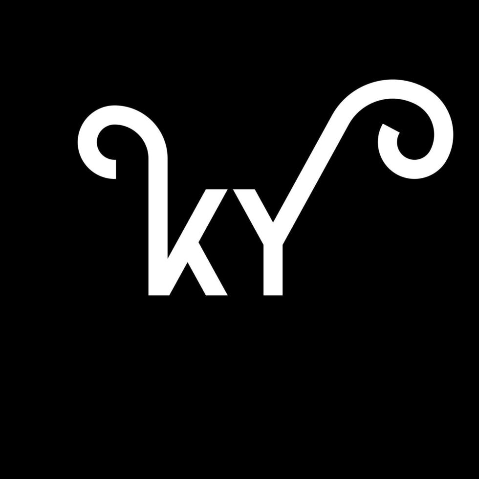 ky brev logotyp design på svart bakgrund. ky kreativa initialer brev logotyp koncept. ky bokstavsdesign. ky vit bokstavsdesign på svart bakgrund. ky, ky logotyp vektor