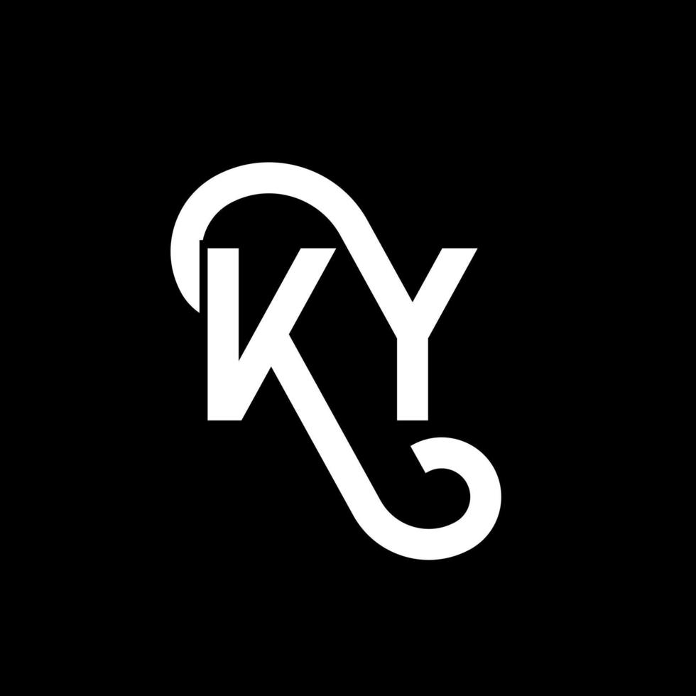 ky brev logotyp design på svart bakgrund. ky kreativa initialer brev logotyp koncept. ky bokstavsdesign. ky vit bokstavsdesign på svart bakgrund. ky, ky logotyp vektor