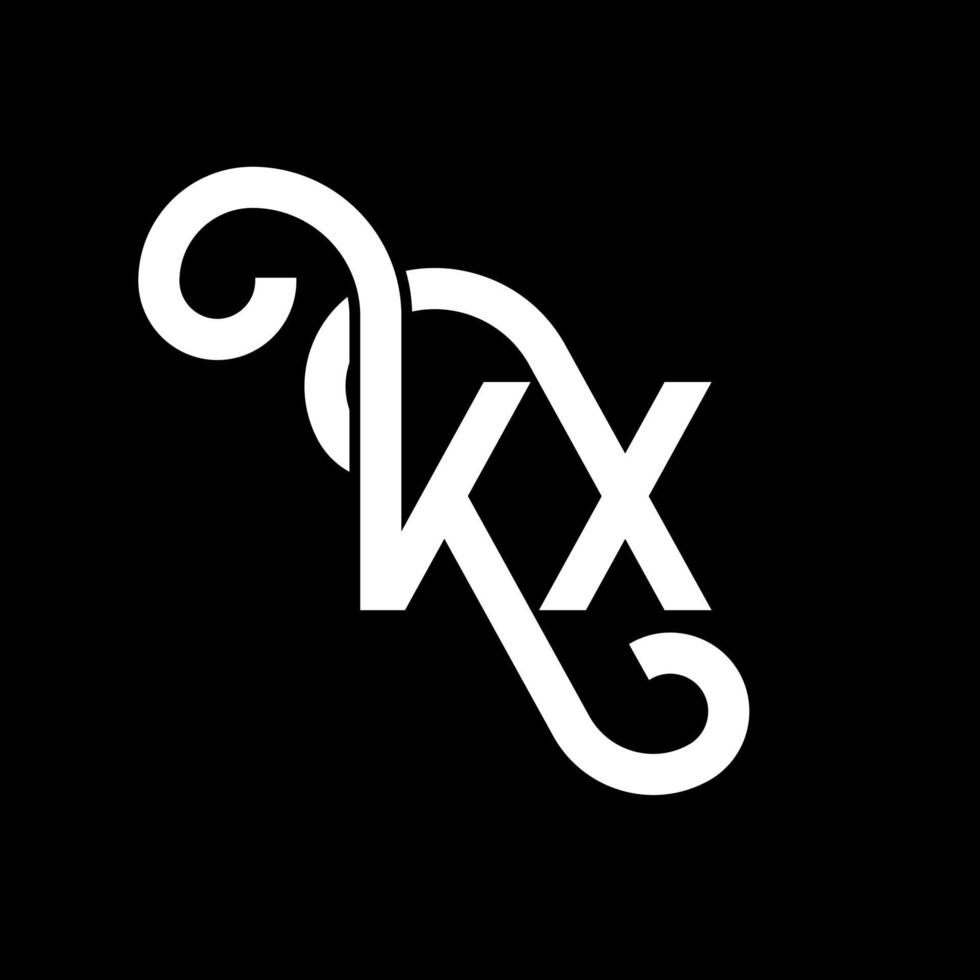 kx brev logotyp design på svart bakgrund. kx kreativa initialer bokstavslogotyp koncept. kx bokstavsdesign. kx vit bokstavsdesign på svart bakgrund. kx, kx logotyp vektor