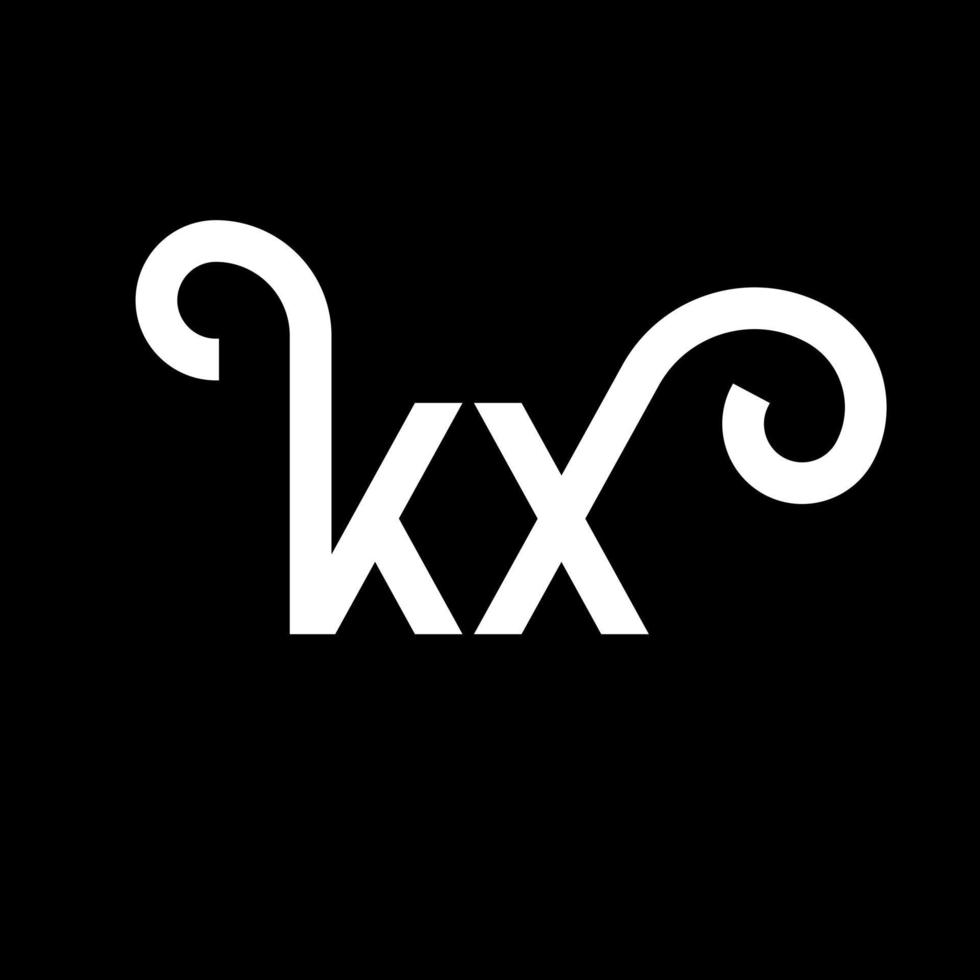 kx brev logotyp design på svart bakgrund. kx kreativa initialer bokstavslogotyp koncept. kx bokstavsdesign. kx vit bokstavsdesign på svart bakgrund. kx, kx logotyp vektor