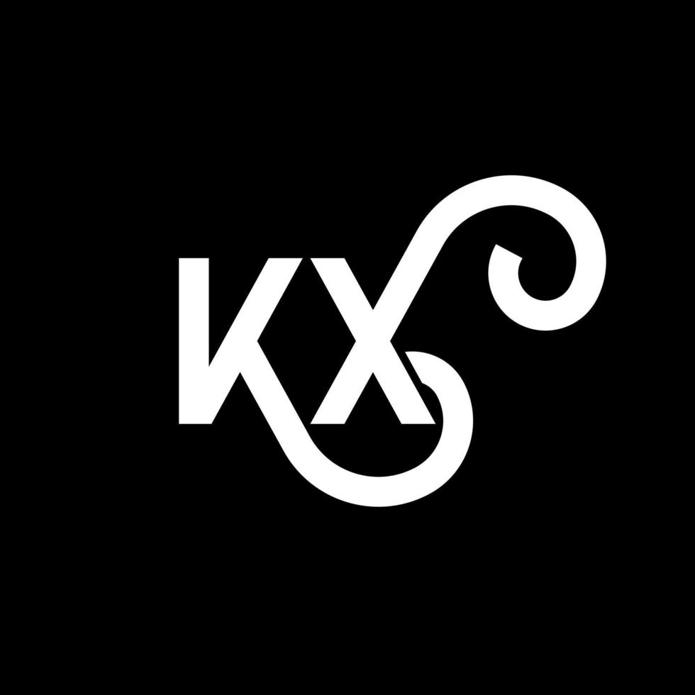 kx brev logotyp design på svart bakgrund. kx kreativa initialer bokstavslogotyp koncept. kx bokstavsdesign. kx vit bokstavsdesign på svart bakgrund. kx, kx logotyp vektor