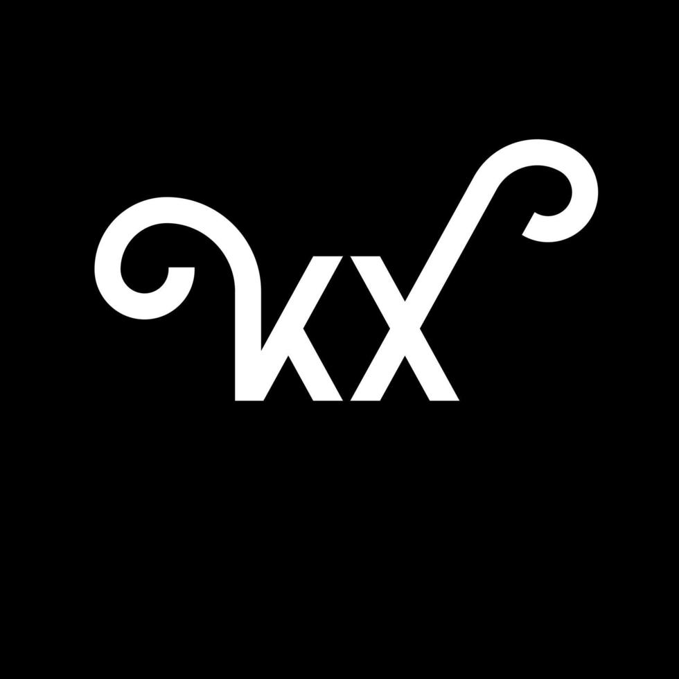 kx brev logotyp design på svart bakgrund. kx kreativa initialer bokstavslogotyp koncept. kx bokstavsdesign. kx vit bokstavsdesign på svart bakgrund. kx, kx logotyp vektor